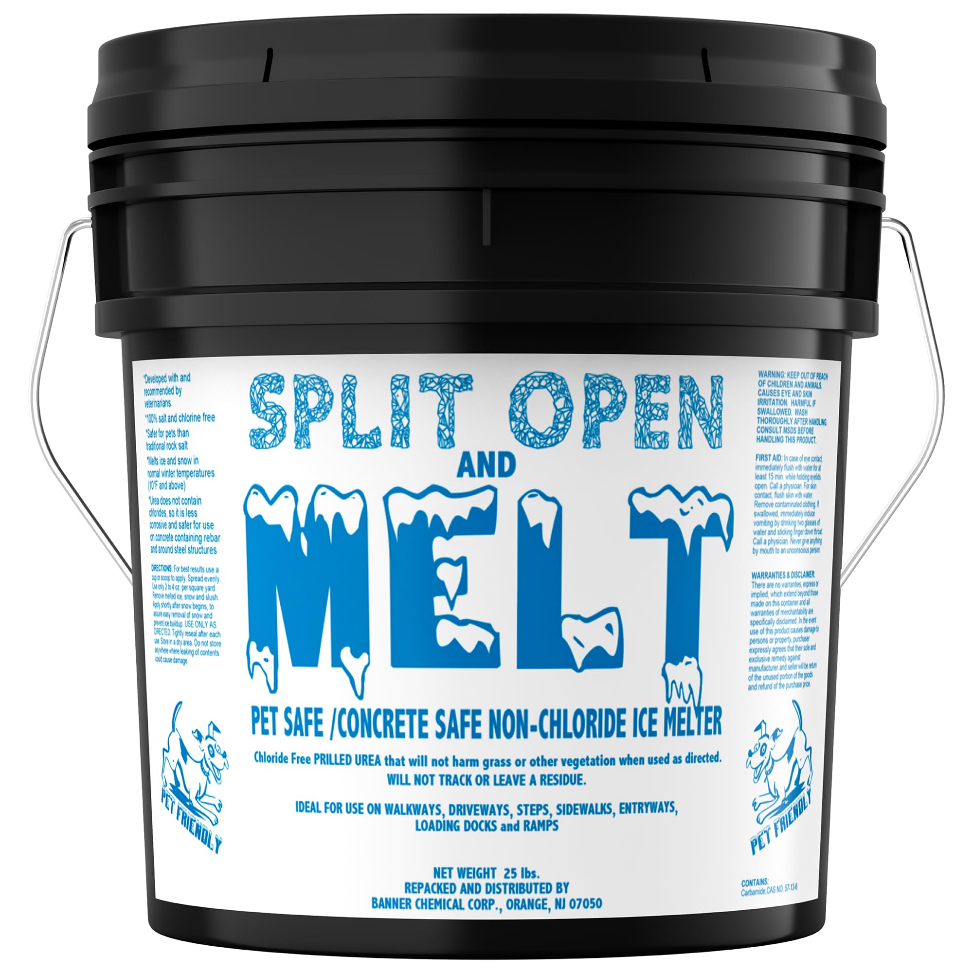 Pet Safe & Concrete Safe Non-Chloride Ice Melter - 25lbs Urea Prills Melts Ice at 10°F | Fast-Acting Snow & Ice Melt for Driveways, Walkways & Steps | Winter Safety Solution for Homes & Businesses