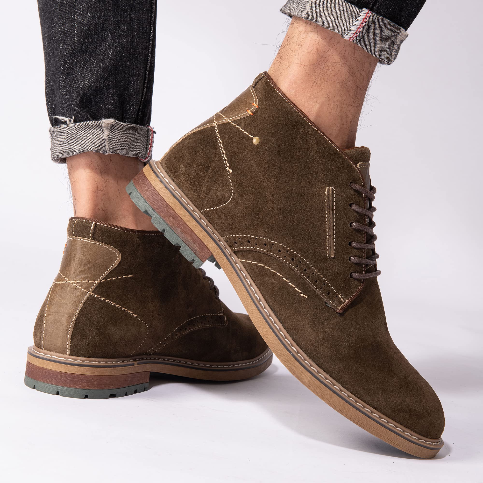 Arkbird Men's Leather Oxford Dress Boots - Stylish & Comfortable Formal Boots for Business, Office & Special Occasions