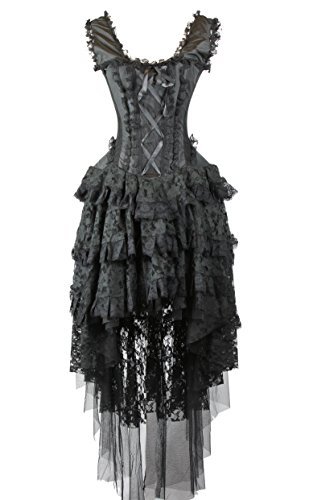 Steampunk Corset Dress for Women - Victorian Gothic Lace Up Bustier Top (Sizes 34-3X, Black) | Perfect for Cosplay, Renaissance Fairs & Gothic Fashion