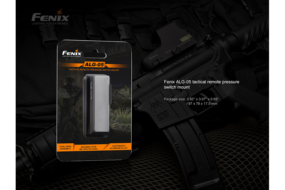 Fenix ALG-05 Tactical Remote Pressure Switch Mount for Flashlights & Weapon Lights - Perfect for Hunting, Tactical Gear & Outdoor Adventures
