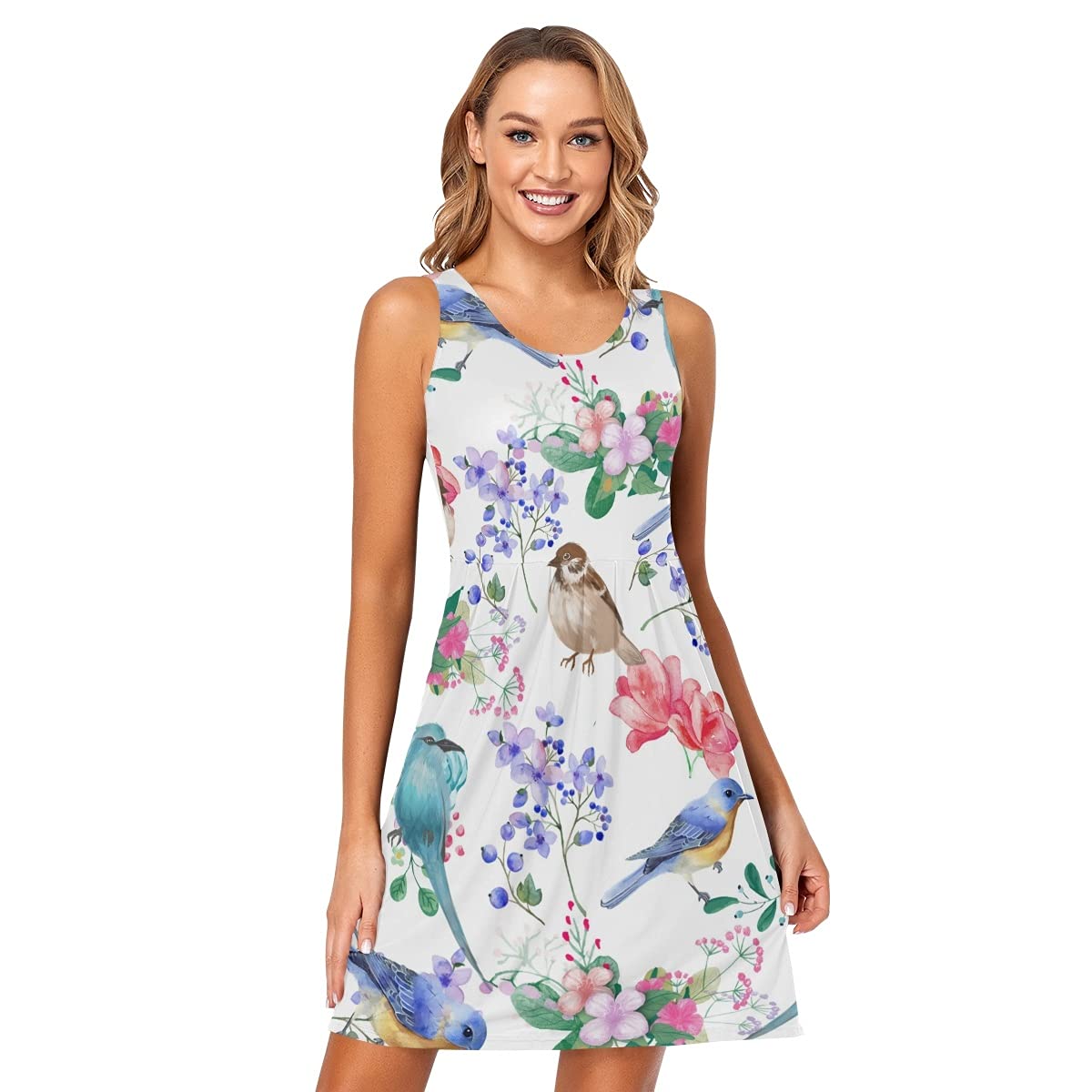 Women's Sleeveless Summer Beach Dress - Casual Sun Dress with Pockets | Perfect for Vacations, Pool Parties & Outdoor Activities