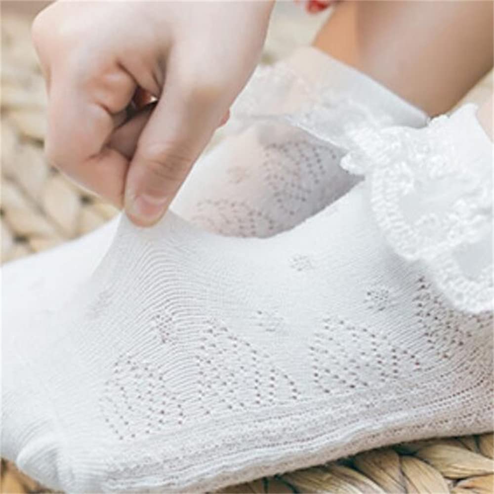 First Communion White Baptism Socks for Girls - Lace Ruffle Christening Socks for Baby Girls - Perfect for Baptism, Christening & Special Church Occasions