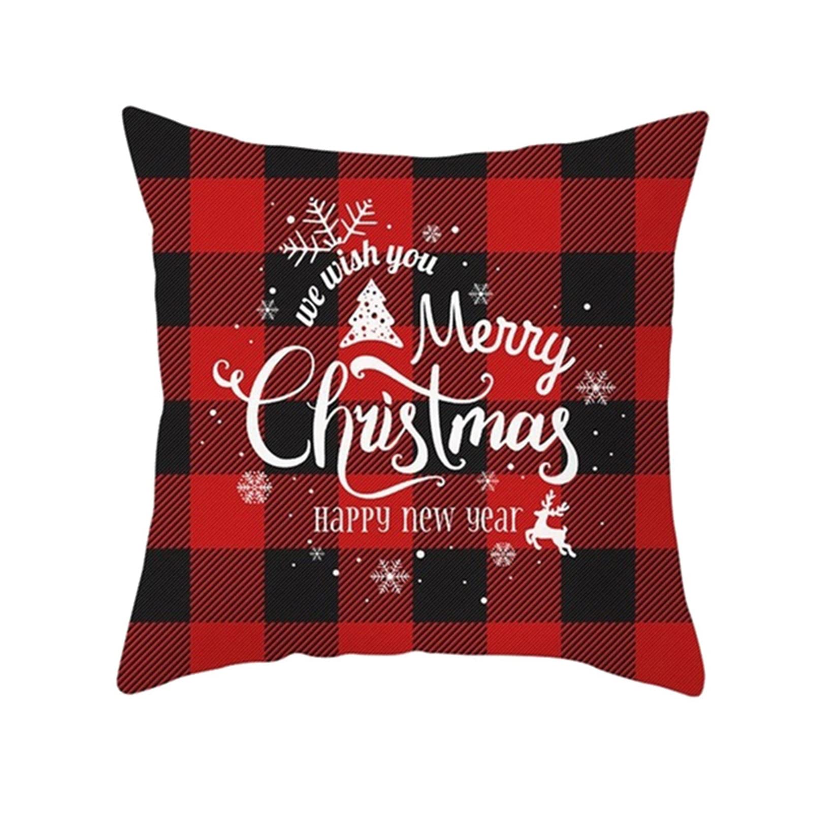 VEAREAR Christmas Plaid Pillow Cover - Removable & Portable Cushion Cover for Holiday Decor, Sofa, Bed, and Home Decor - Delicate Design #4