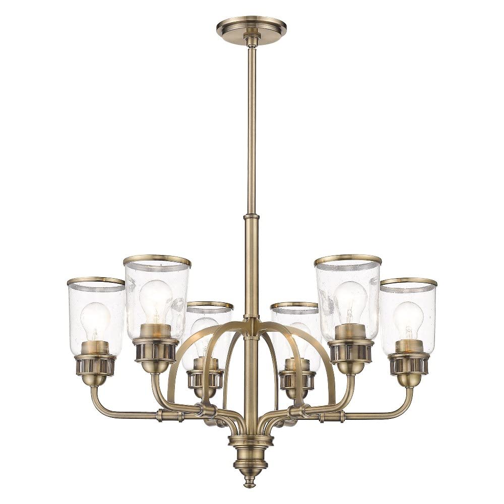 Livex Lighting 40026-04 6-Light Black Chandelier - Modern Crystal Ceiling Light Fixture for Dining Room, Bedroom & Living Room Decor