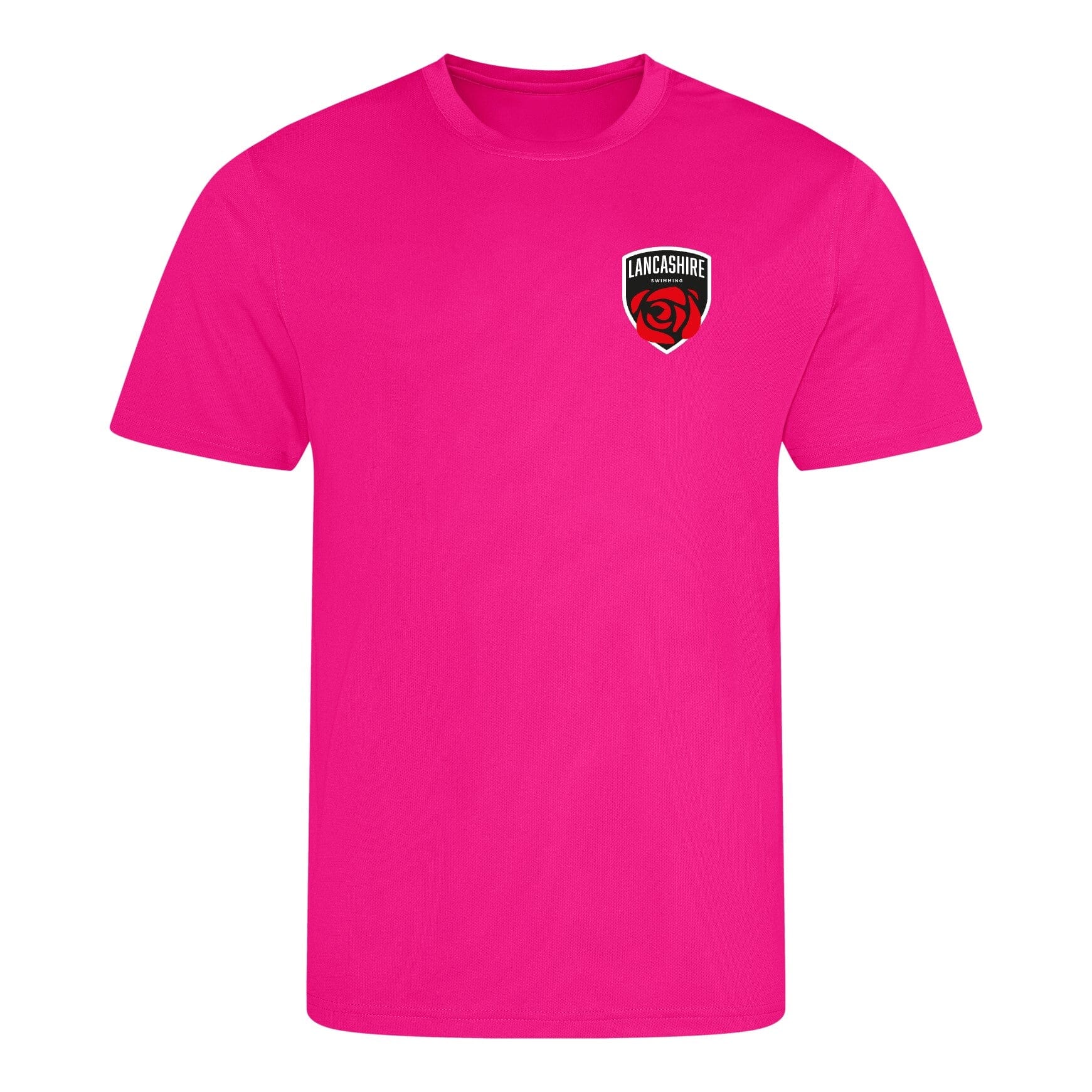 Lancashire County ASA County Championships 2025 T-Shirt - Hyper Pink | Swim Team Apparel for Competitions & Training