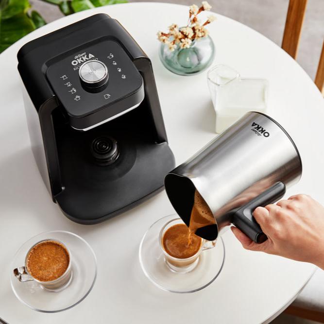 Arzum Okka Rich Spin Pro Turkish Coffee Maker - 120V Electric Milk Frother & Velvetiser for Hot Beverages - 5 Cup Stainless Steel Pot - Perfect for Home, Office & Cafe Use