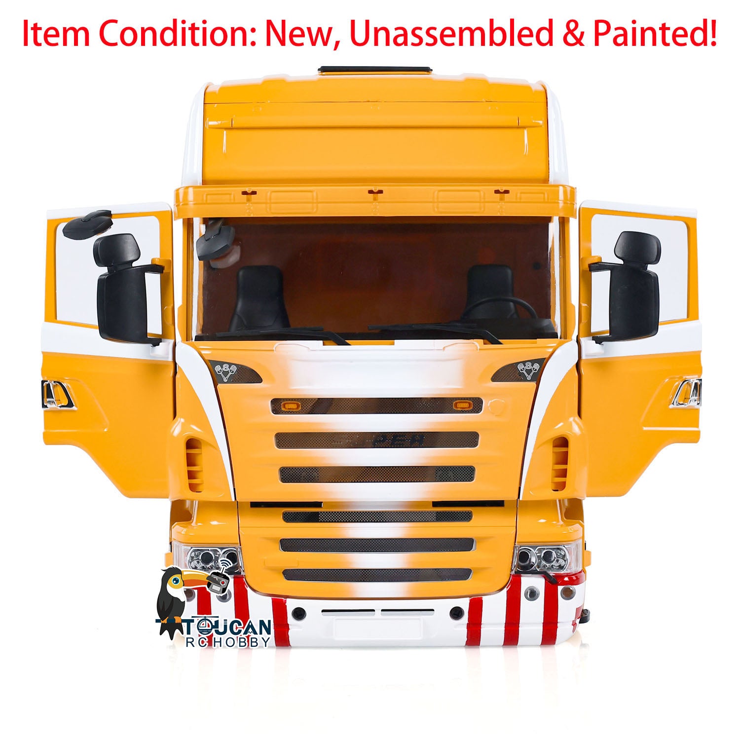 1/14 Scale R620 High Roof Plastic RC Truck Cabin Shell for 6x6 & 6x4 Remote Control Tractor - Unassembled & Painted - Perfect for RC Car Enthusiasts & DIY Model Builders