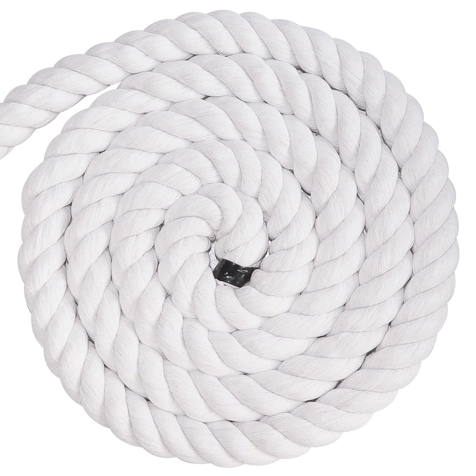 Premium 1-Inch x 50-Foot Natural White Cotton Rope - Heavy Duty Twisted Rope for DIY Crafts, Tug of War Games, Hammock Making & Home Decor - Perfect for Outdoor Activities, Camping & Interior Design Projects