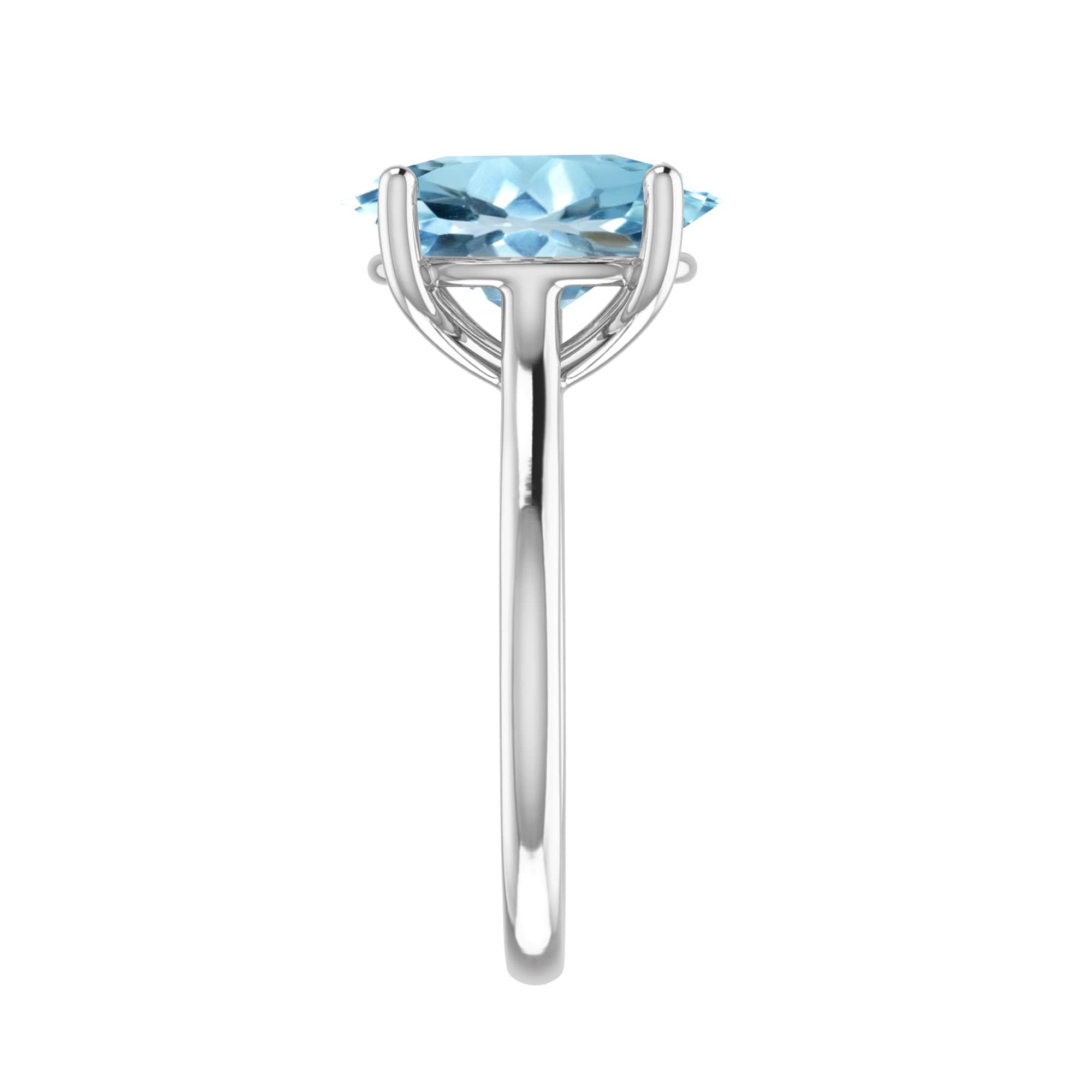 Natural Sky Blue Topaz Sterling Silver Oval Solitaire Ring – Elegant Jewelry for Women, Perfect for Engagement, Wedding, Anniversary & Special Occasions