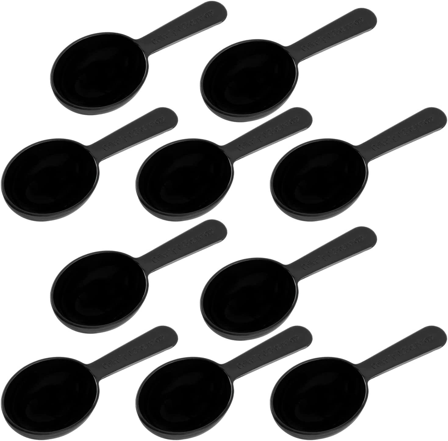 10-Pack Black Plastic Coffee Measuring Spoons - 7g Short Handle Scoops for Tea, Sugar, Cereal, Milk Powder & Spices | Perfect for Baking, Cooking & Coffee Brewing at Home or Cafe
