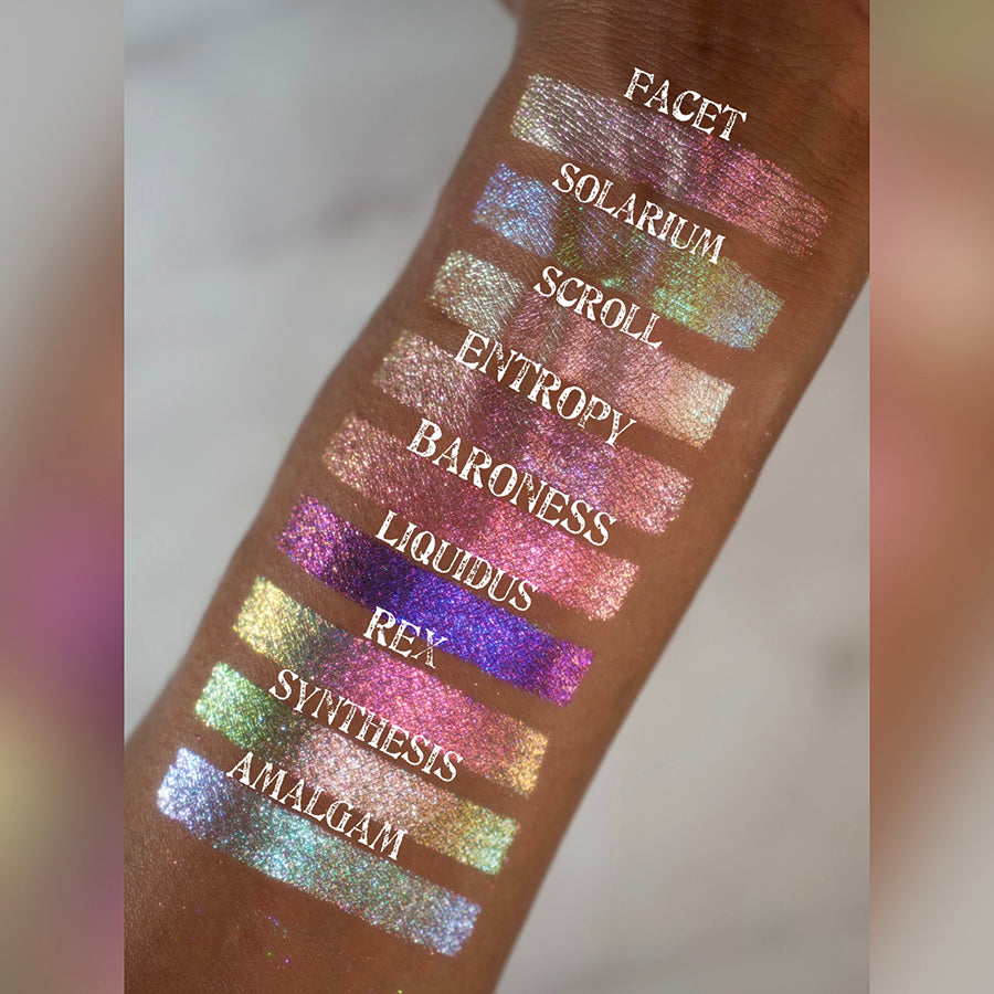 Baroness Glitter Vibrant Multichrome Eyeshadow Palette - Long Lasting Pigmented Makeup for Party, Halloween & Special Occasion Looks