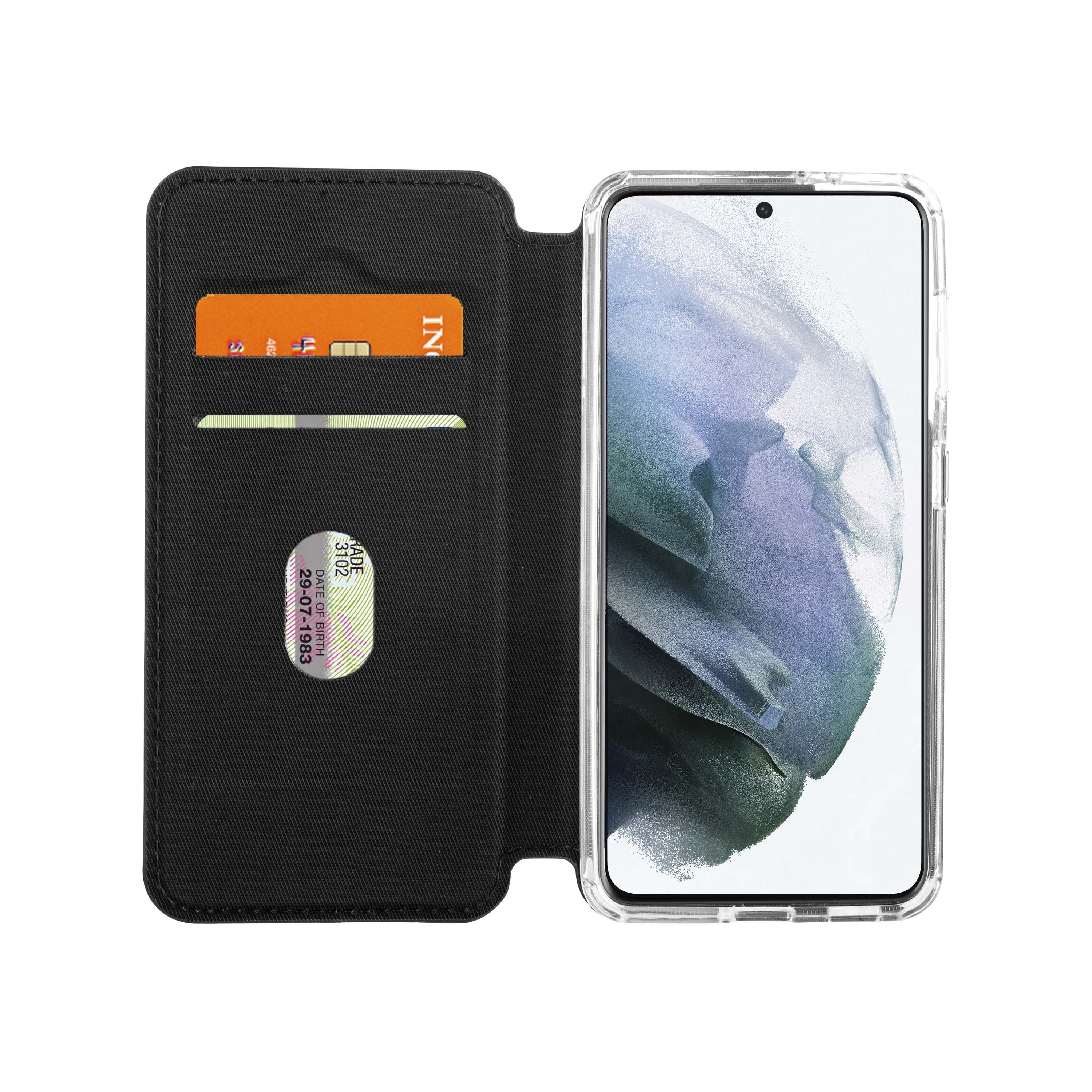 3sixT SlimFolio 2.0 Case for Samsung Galaxy S21 - Ultra Thin Protective Cover with Card Slots | Perfect for Everyday Use, Business Travel & Wireless Charging