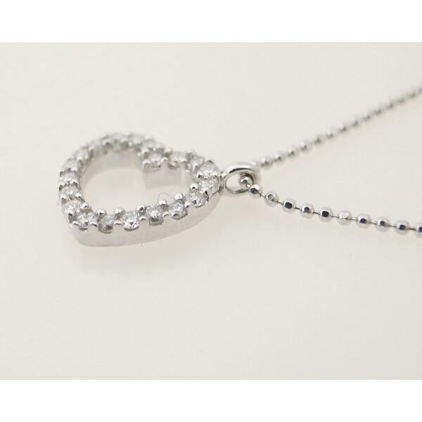 4℃ Heart Motif Diamond Necklace for Women - 18K White Gold Pendant, Pre-Owned Luxury Jewelry in Excellent Condition | Perfect for Anniversaries, Valentine's Day Gifts & Special Occasions
