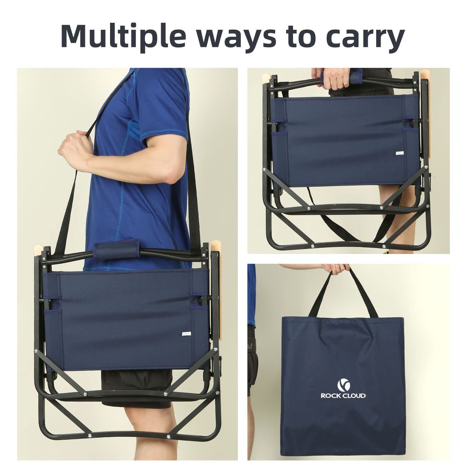 ROCK CLOUD Portable Folding Camping Chair - Lightweight Low Beach Chair for Outdoor Activities, Camping, Lawn, Hiking, Sports & Hunting - Includes Removable Soft Pad (Perfect for Backyard, Beach, Picnics & Tailgating)