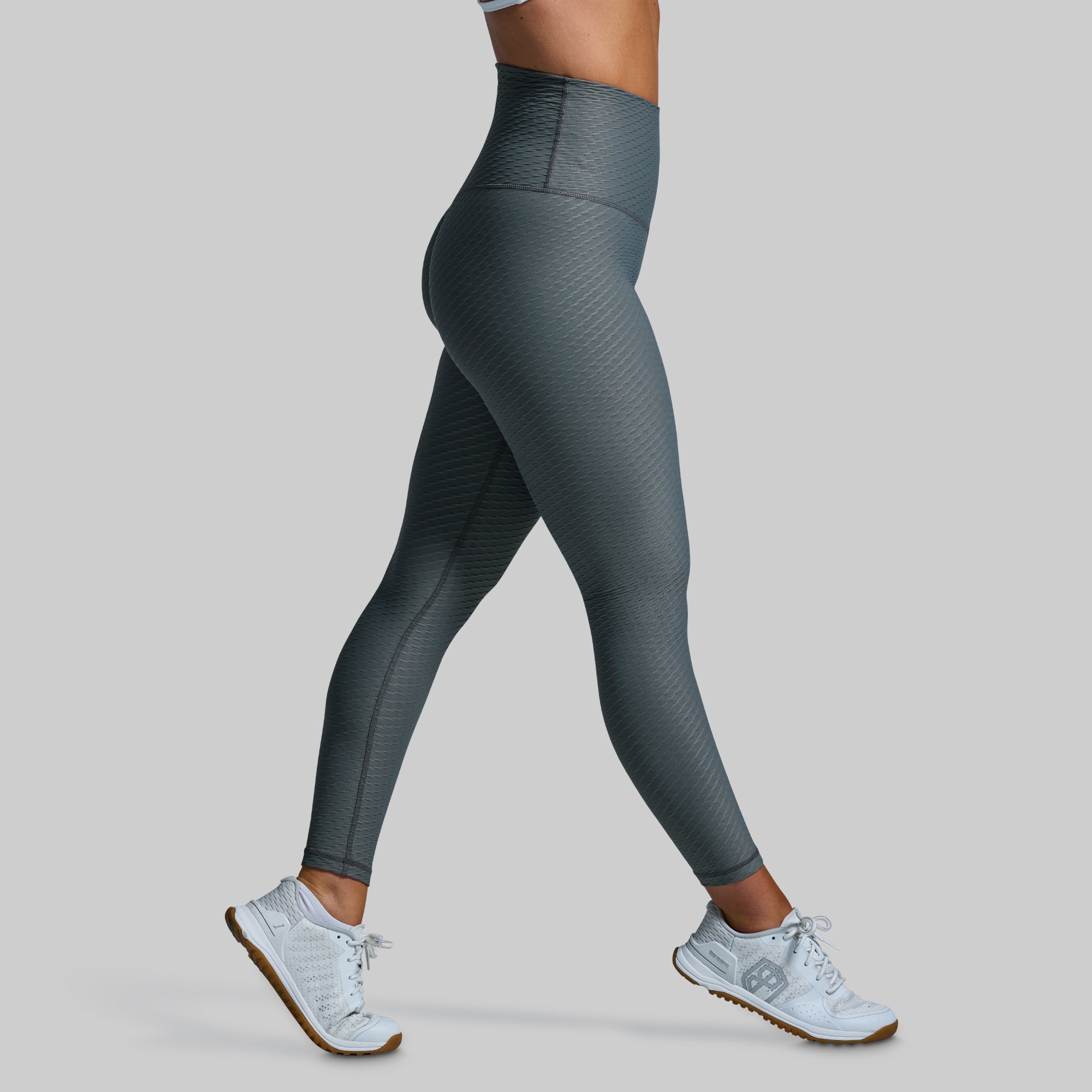 Premium High-Waist Yoga Leggings for Women - Paragon (Gunmetal) - Tummy Control Workout Pants for Running, Gym & Lounge Wear