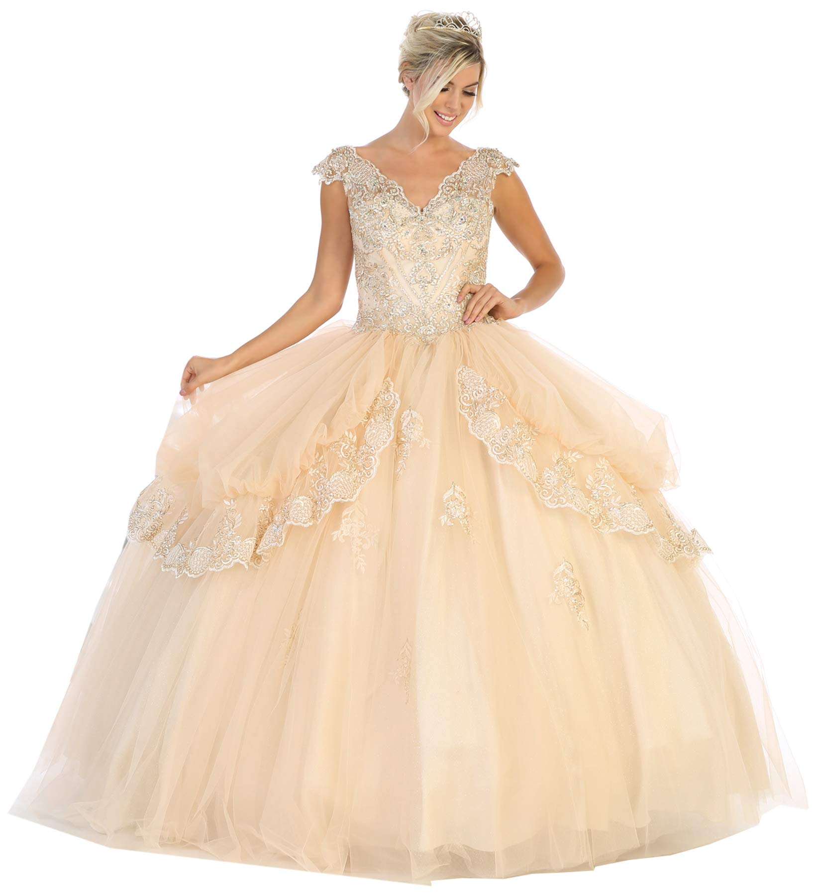 Elegant Princess Ball Gown Formal Dress - FDS118 for Prom, Wedding & Quinceañera | Formal Dress Shops Inc