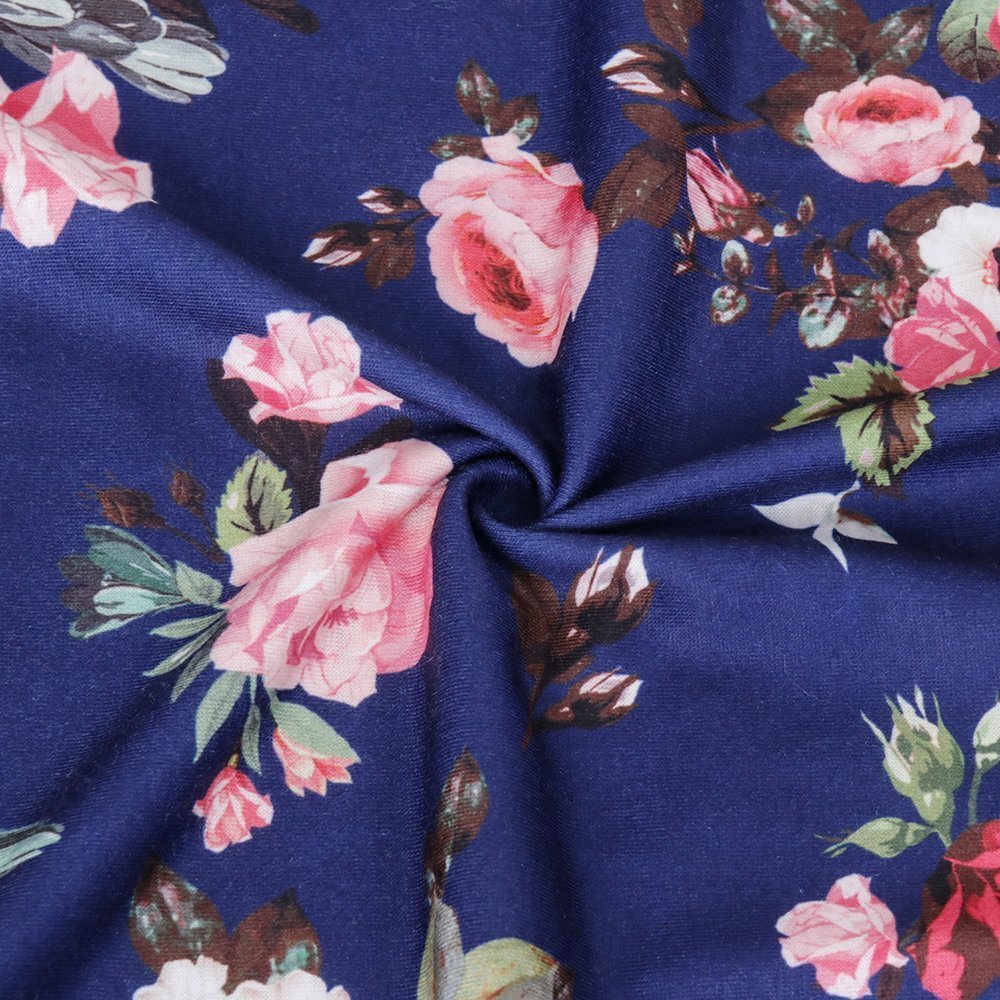 Women's Floral Print Long Sleeve Swing Tunic Dress with Pockets - Loose Fit Casual T-Shirt Dress for Spring Fall Outfits, Work, Date Night & Weekend Wear
