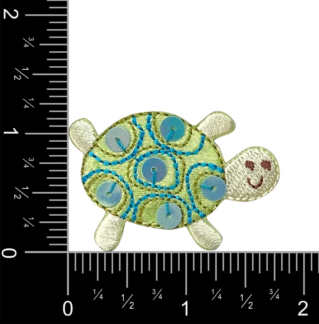 Sequin Turtle Embroidered Iron On Patch for DIY Clothing, Bags & Accessories - Sparkling Embellishment for Jackets, Jeans & Backpacks