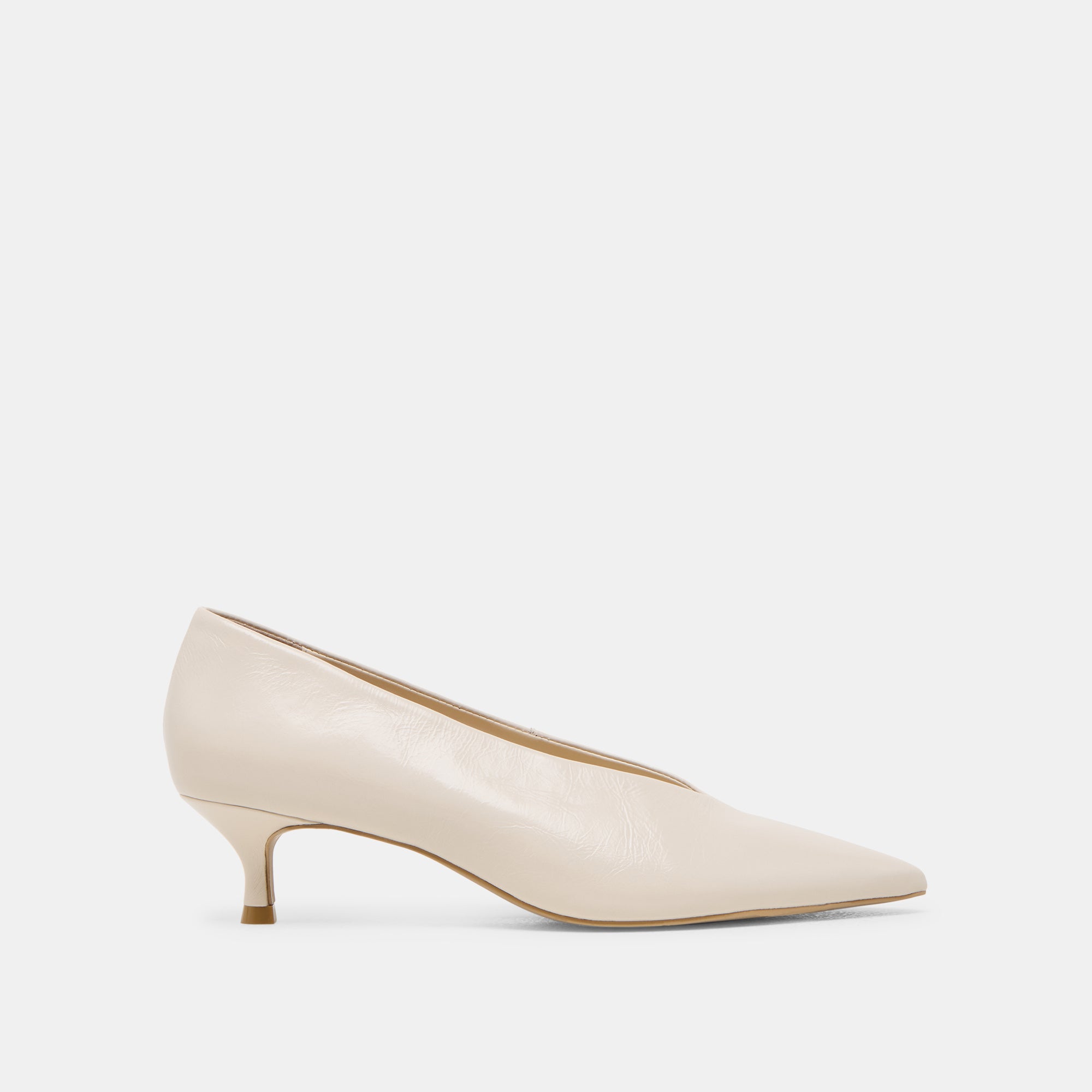 ALWYN Women's High Heels - Bone Crinkle Patent Leather Pumps for Party, Wedding & Evening Wear - Stylish Pointed Toe Dress Shoes for Women