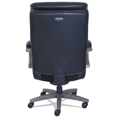 Big & Tall Executive Office Chair with Padded Armrests - ComfortCore Plus Memory Foam Seat - 400 lbs Weight Capacity - Black Leather & Weathered Gray Base - Perfect for Home Office, Conference Rooms & Executive Suites