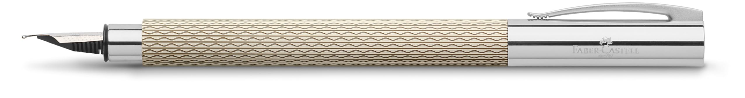 Faber-Castell Ambition OpArt 149620 Fountain Pen - Medium White Sand Nib with Gift Box - Premium Writing Instrument for Professionals, Students & Gift Giving