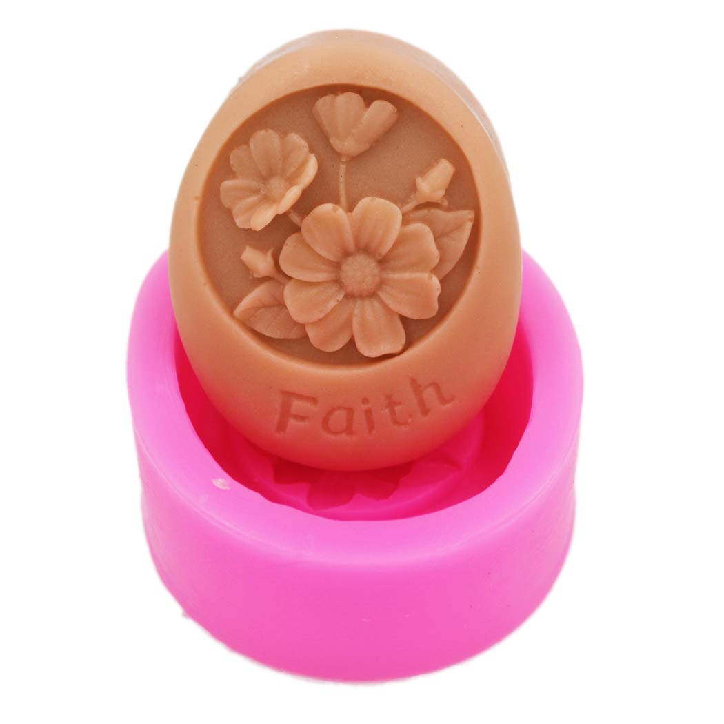 Flower Faith 50088 Silicone Soap Molds for DIY Handmade Soap Making - 6 Cavity Craft Art Molds for Bath Bombs, Candles, Resin, Chocolate - Perfect for Home, Spa, and Gift Making