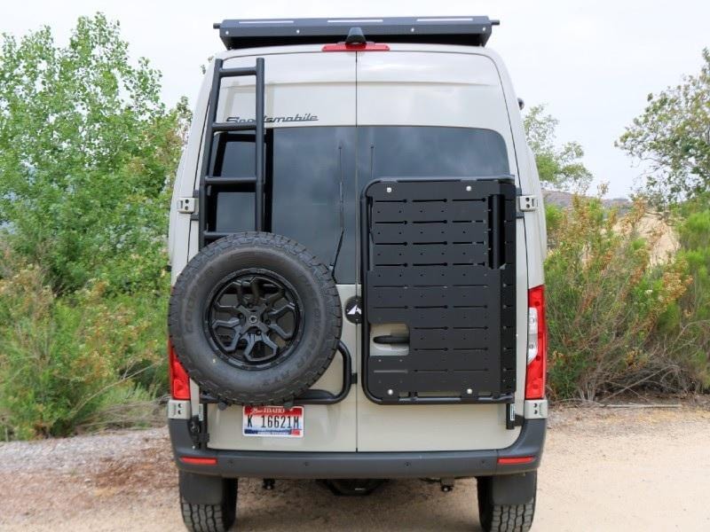 Aluminess Ford Transit (2015-2023) Rear Door Backpack Carrier - Heavy Duty Ladder Rack for Adventure Gear & Camping Equipment | Perfect for Overlanding, Road Trips & Outdoor Exploration