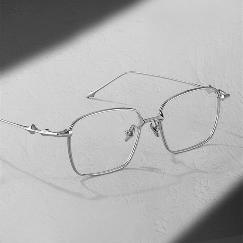 Stylish Black Unisex Titanium Square Eyeglasses Frame 94147 - Perfect for Work, Reading & Fashion Accessories