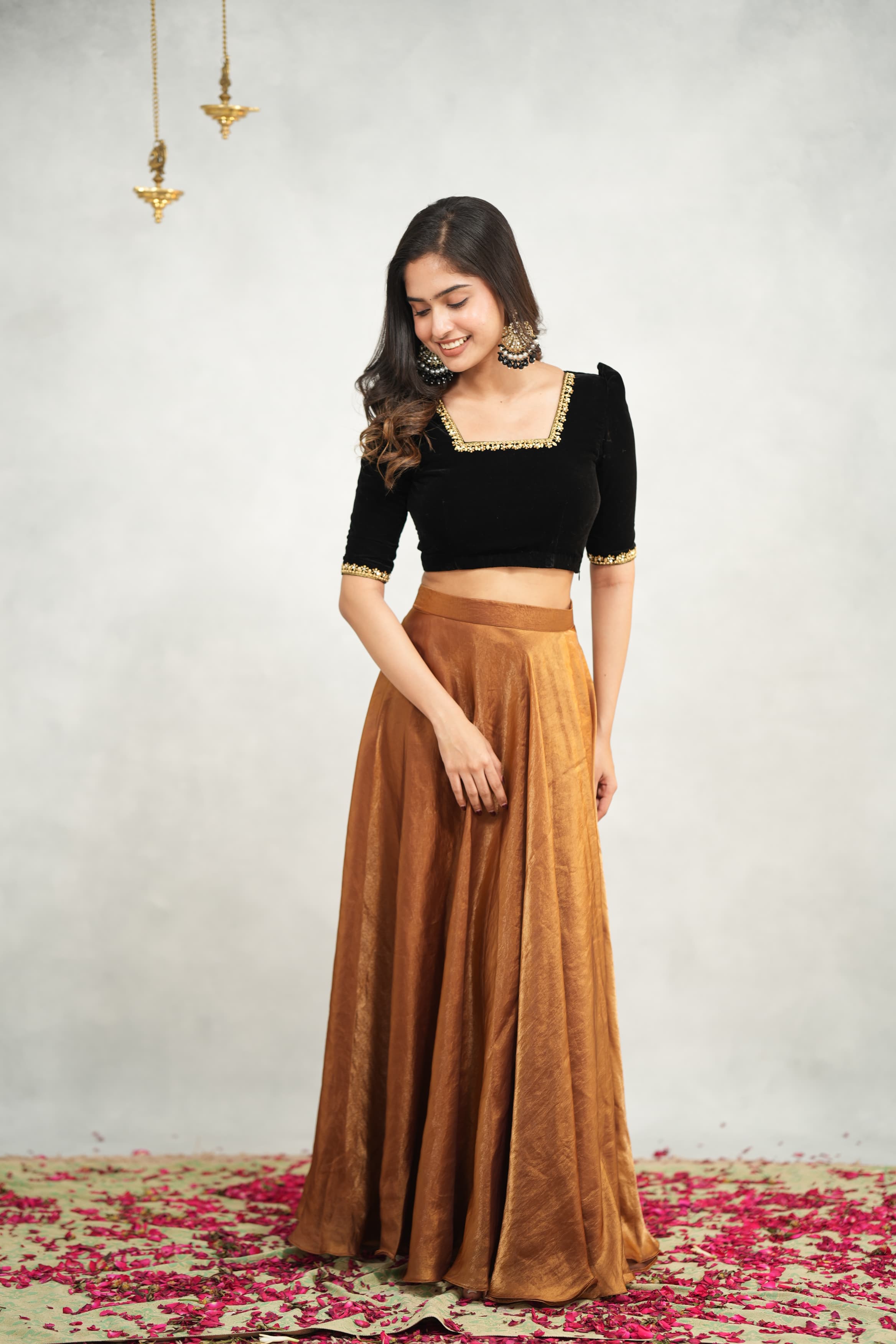 Mirnalini Premium Designer Croptop and Skirt Set - Women's Fashion Outfit for Party, Date Night & Summer Wear | DD738