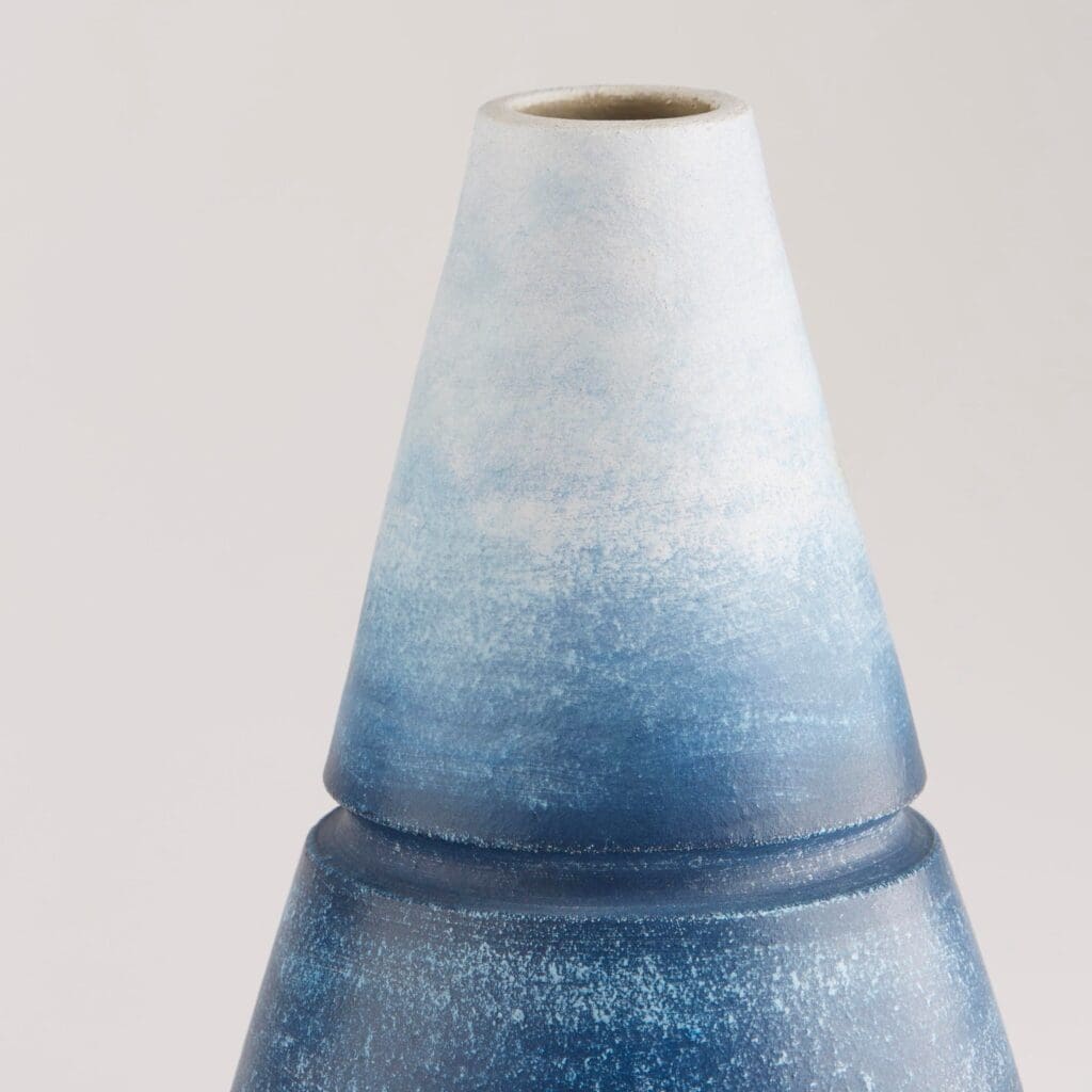 Cyan Design 11549 Amarana Vase - Blue Ombre Small Ceramic Vase for Home Decor, Wedding Centerpiece, or Gift Idea