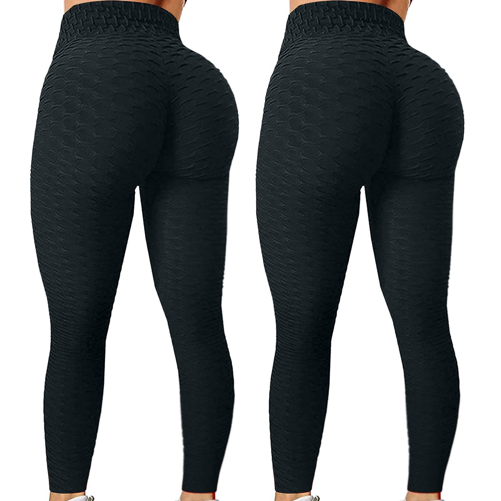 **Smooto Plus Size Butt Lifting Scrunch Leggings for Women with Pockets - High Waisted Yoga Pants for Workout, Gym & TikTok - Stacked & Petite Fit (Black, XL)**