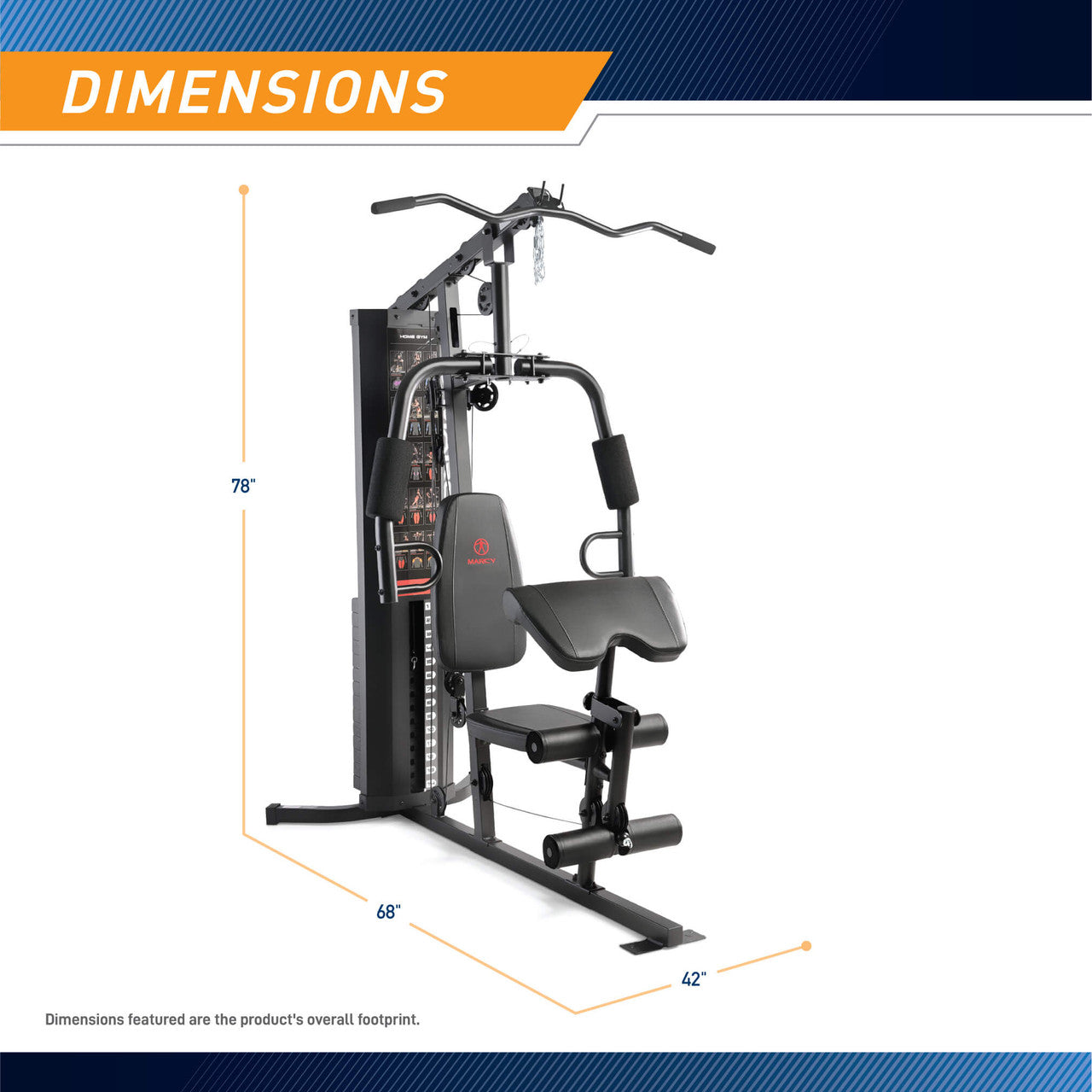 Marcy MWM-8178 150lb Stack Weight Home Gym - All-in-One Strength Training Equipment for Full Body Workout | Perfect for Home Fitness & Small Spaces