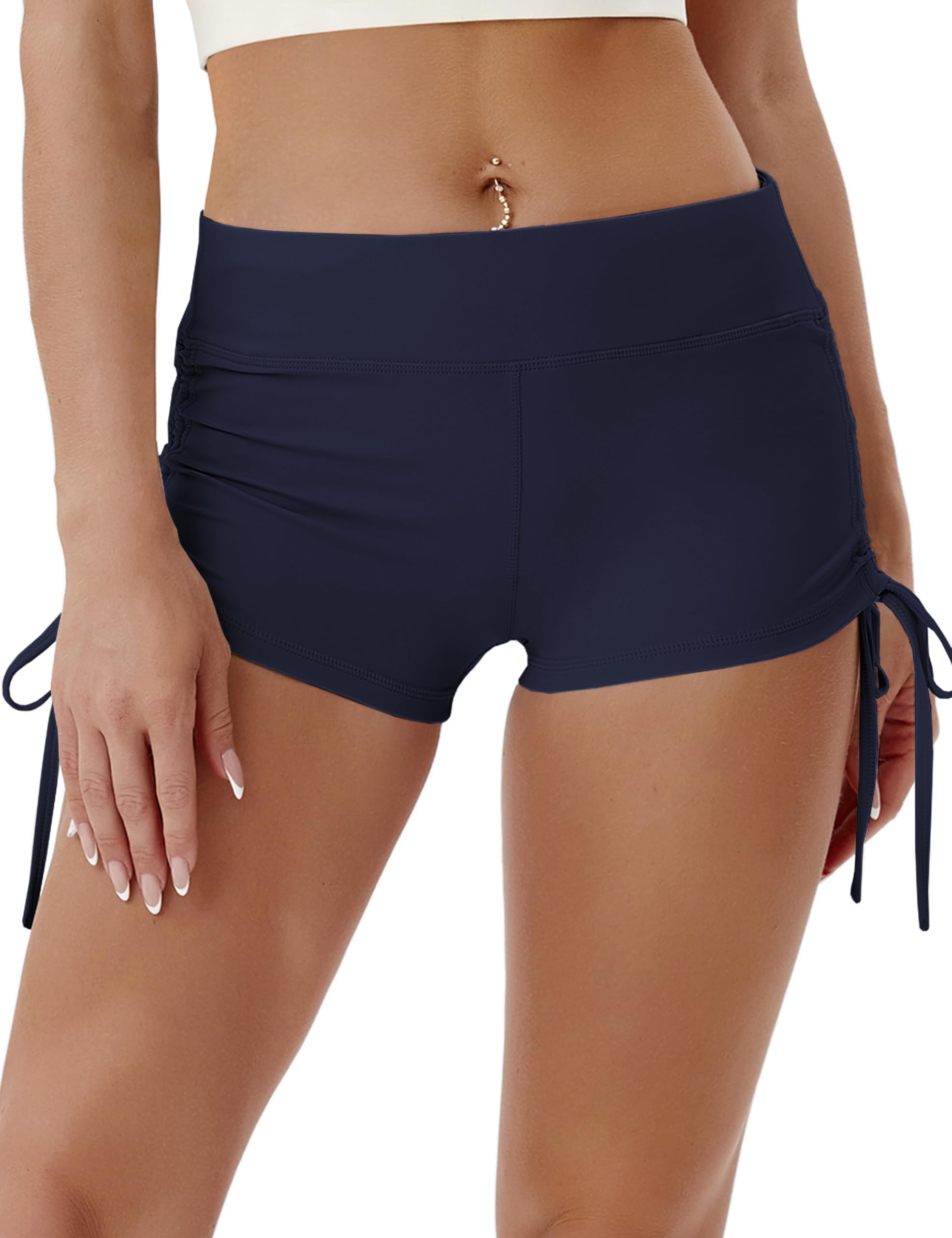 BUBBLELIME Women's High Waisted Yoga Shorts - Sexy Booty Lifting Workout Shorts with Adjustable Side Ties, Tummy Control & Moisture Wicking for Running, Fitness, Gym & Lounge Wear