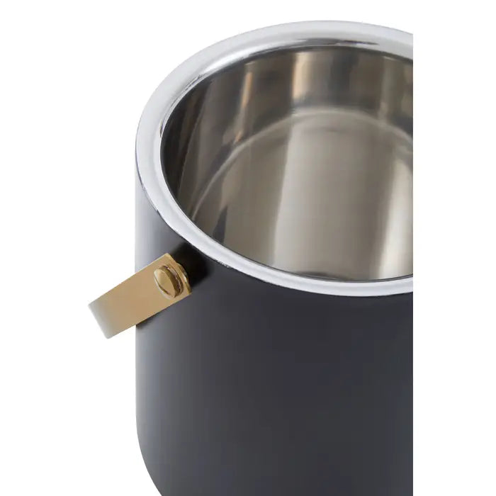 Premium Mixology Black & Gold Finish Ice Bucket - Elegant Cocktail Chilling Accessory for Home Bars, Parties & Wedding Receptions