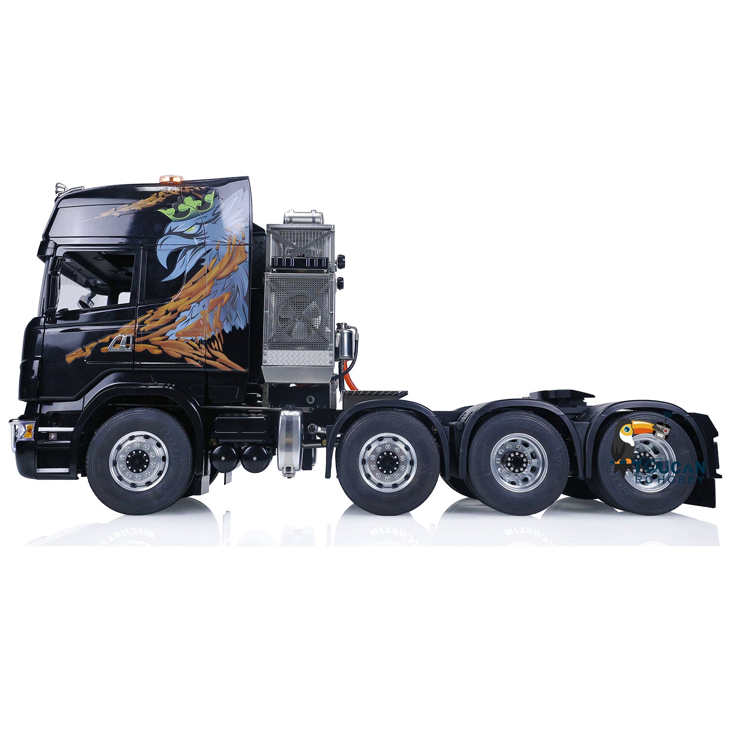 1/14 Scale 8x8 RC Tractor Truck Model - Painted Metal Chassis with Battery, Radio System, Charger, ESC & Servo - Remote Control Construction Vehicle for Adults & Hobbyists (Off-Road Adventure, Construction Site Play, RC Car Collection)