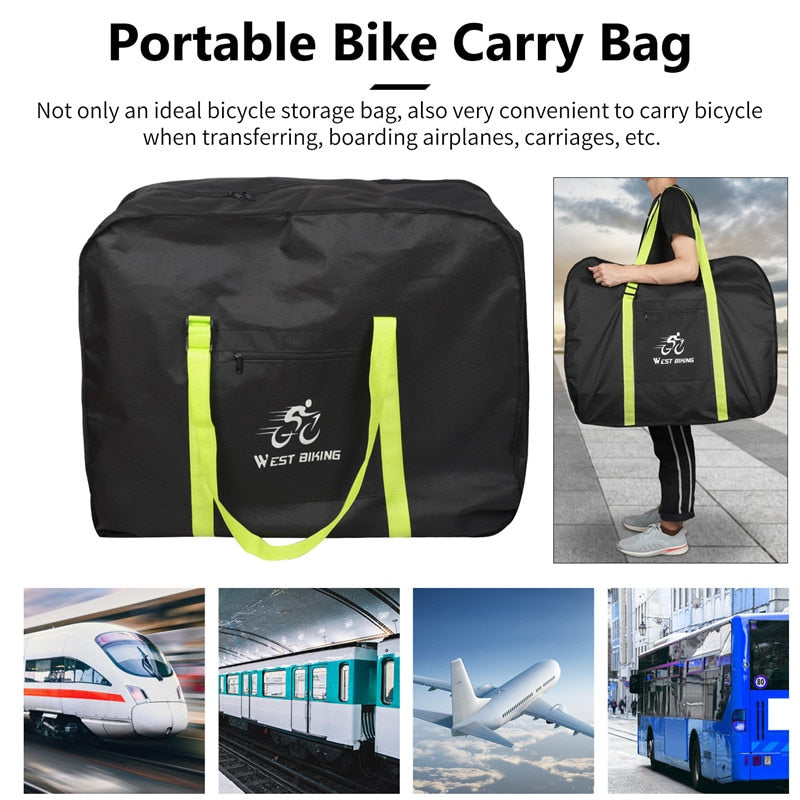Waterproof Bike Cover Storage Bag for 14/16/20/26/27.5/700C Bikes - Thickened Portable Travel Carrying Case for Folding Bicycles - Perfect for Outdoor Storage, Travel Transport & Weather Protection
