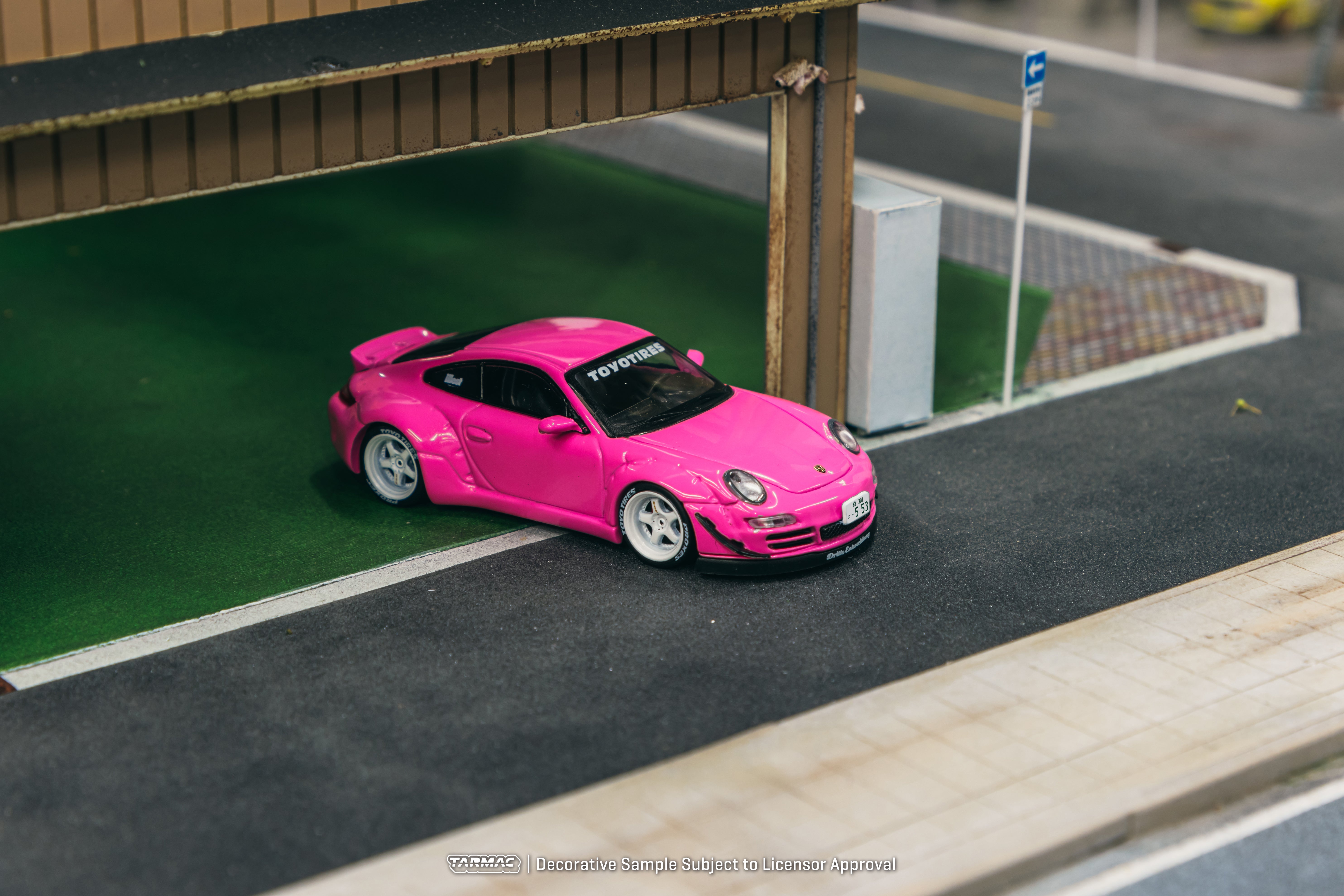 Tarmac Works 1/64 Scale RWB Porsche 997 Pink Diecast Model Car - Collectible Miniature Vehicle for Display & Racing Enthusiasts | Perfect for Diecast Collections, Desk Decor & RC Track Racing
