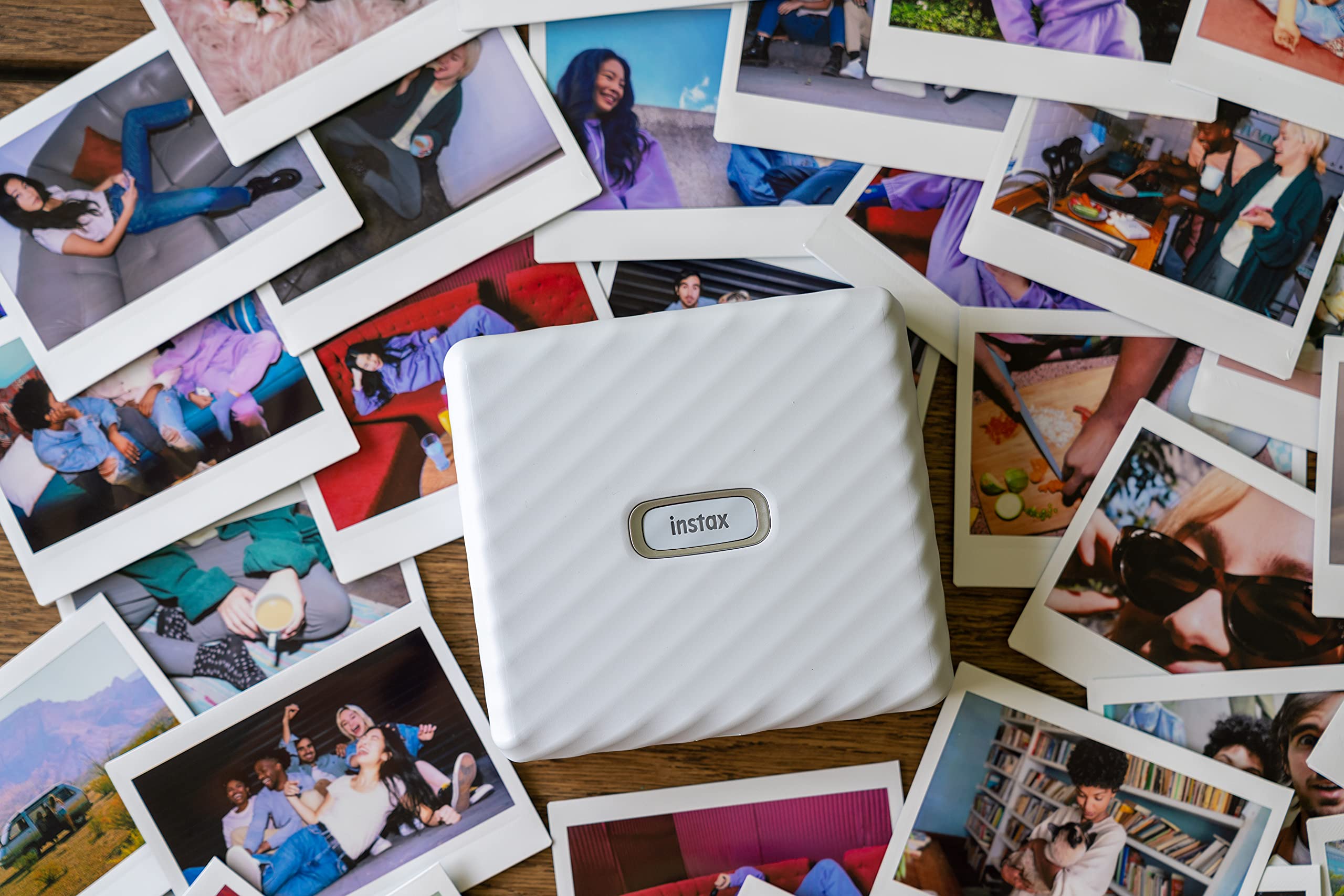 Fujifilm Instax Link Wide Instant Photo Printer - Print Polaroid-Style Photos in Ash White | Perfect for Travel, Parties & Scrapbooking