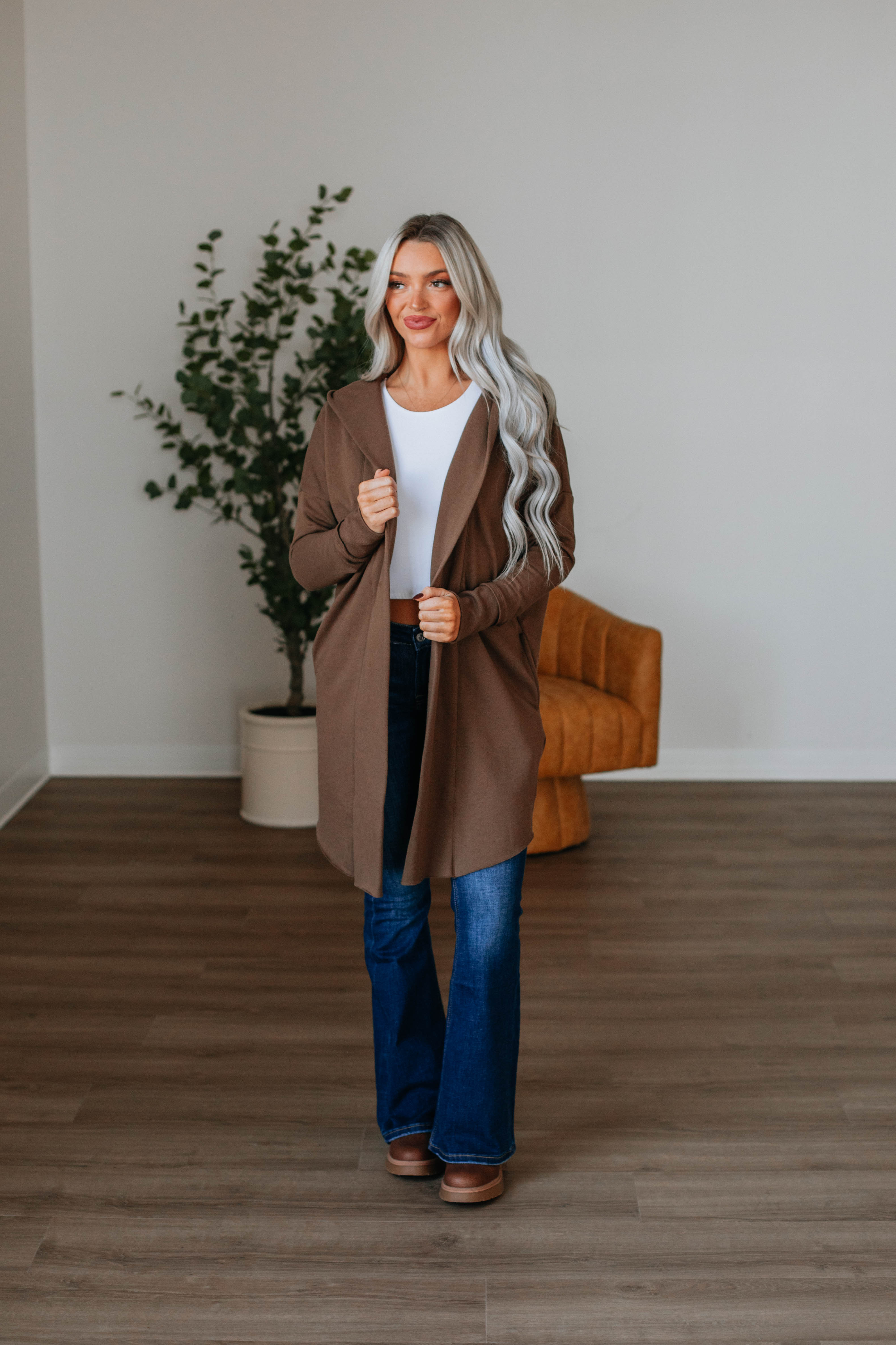 Rebekah Cardigan for Women - Soft Mocha Knit Sweater | Cozy Fall & Winter Fashion | Perfect for Office, Casual Outfits & Coffee Dates