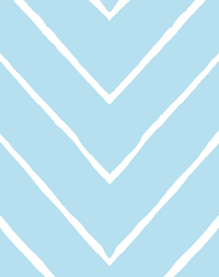 Frances Chevron Wallpaper by Wallshoppe - Baby Blue Geometric Peel & Stick Wallpaper for Nursery, Bedroom, or Home Office Decor