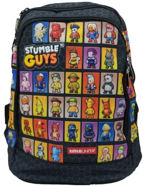 Stumble Guys Pool Over Tinta Unita Backpack - Stylish All Black Design for Gaming Fans | Perfect for School, Travel & Everyday Use