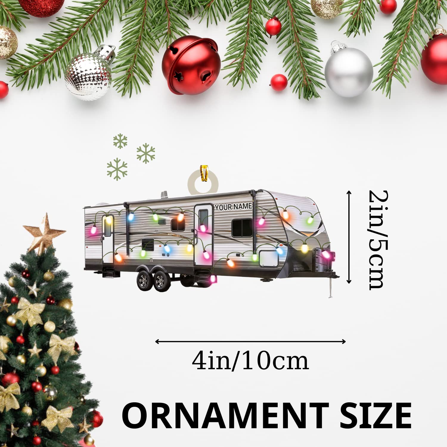 Personalized Camping Christmas Ornaments - Custom Camper Tree Decorations for Holiday Camping Enthusiasts | Perfect for RV, Travel Trailer & Outdoor-Themed Christmas Trees