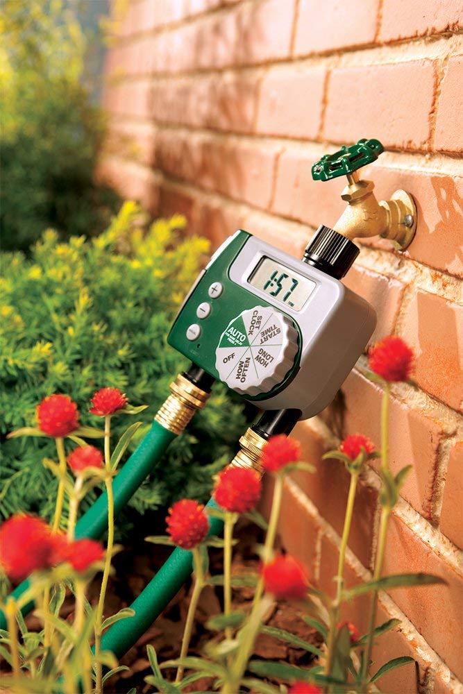 Smart Water Timer for Garden Hose - 2 Outlet Programmable Faucet Timer (2-Pack) - Automatic Irrigation System for Lawn, Plants & Outdoor Watering