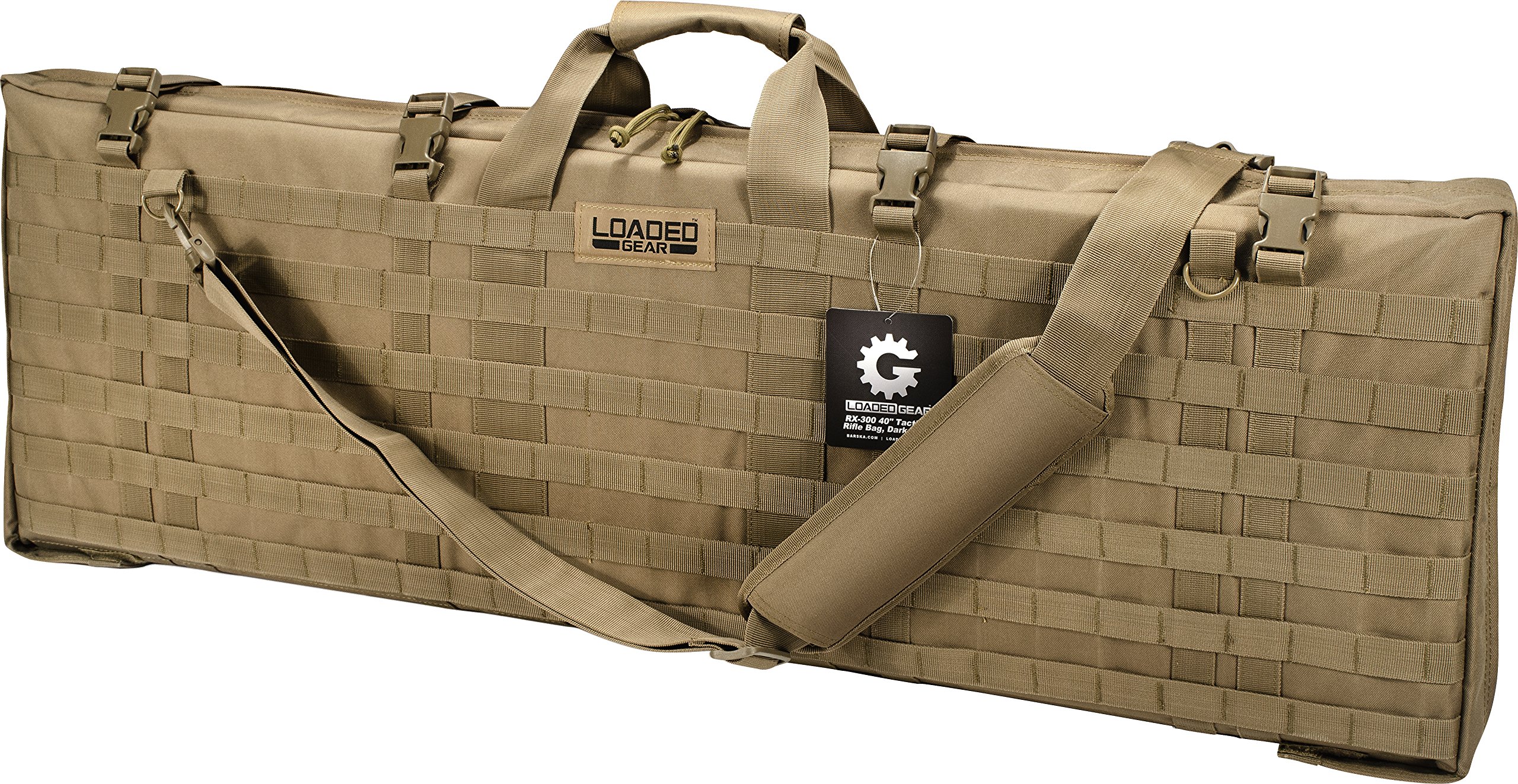 Loaded Gear 40 Inch Tactical Rifle Gun Case with Convertible Shooting Mat - Durable Brown Firearm Storage for Range, Hunting & Outdoor Shooting Practice