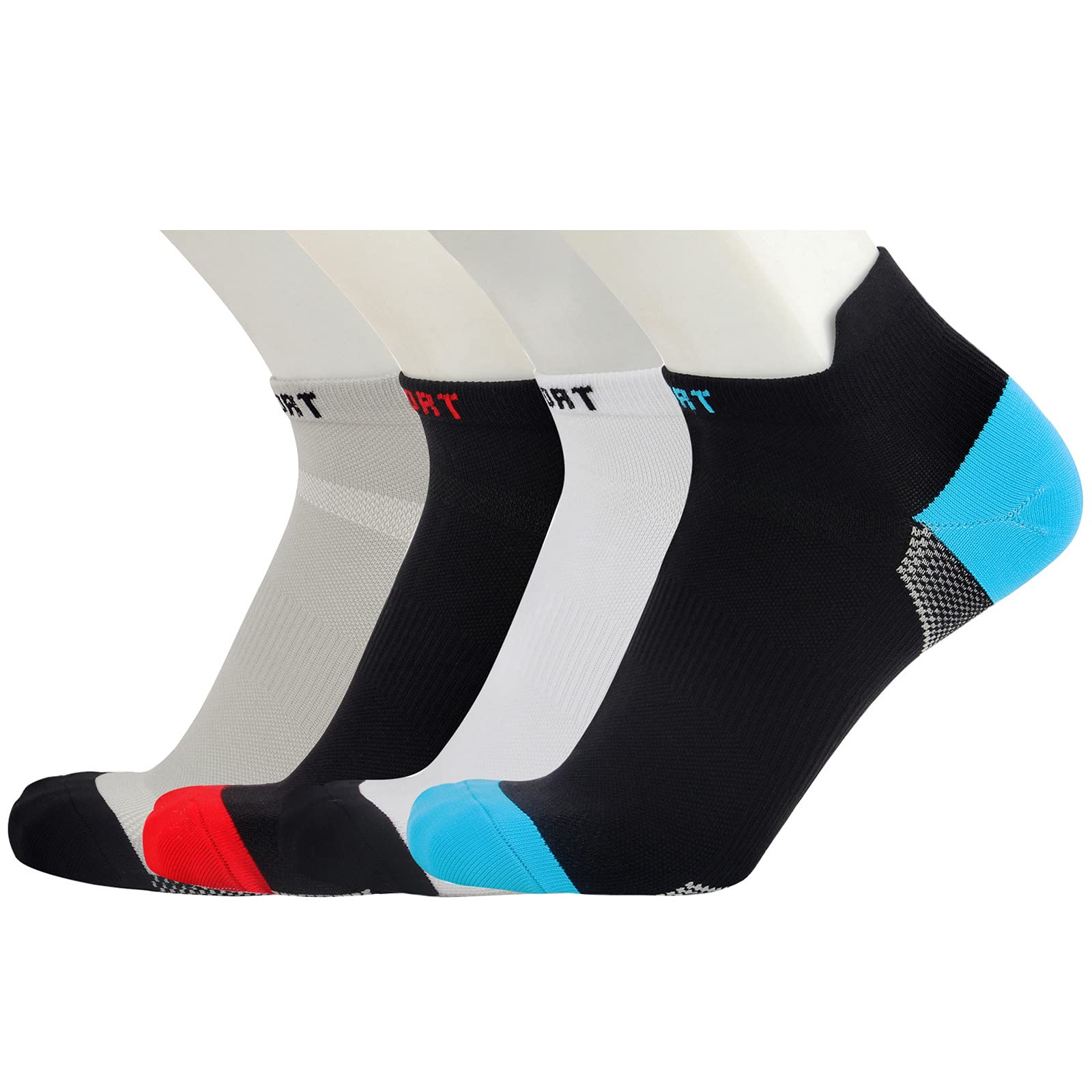 1 Pair Women's & Men's Non-Slip Breathable Compression Ankle Socks - Athletic Yoga Running Low Cut Casual Socks for Workout, Sports & Daily Wear