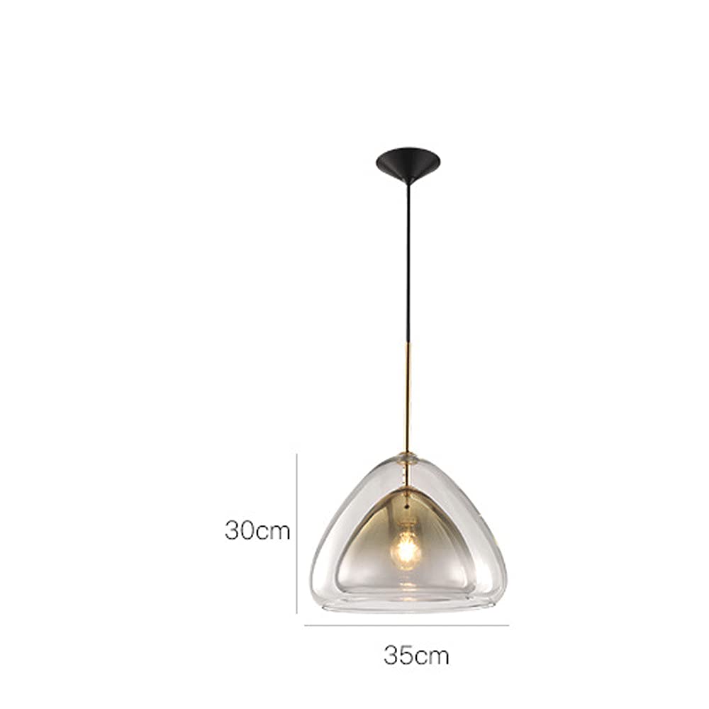 Modern Glass Pendant Light - Minimalist Double Layer Ceiling Lamp with Gradient Gold Finish | Stylish Lighting for Living Room, Bedroom, Office & Dining Area