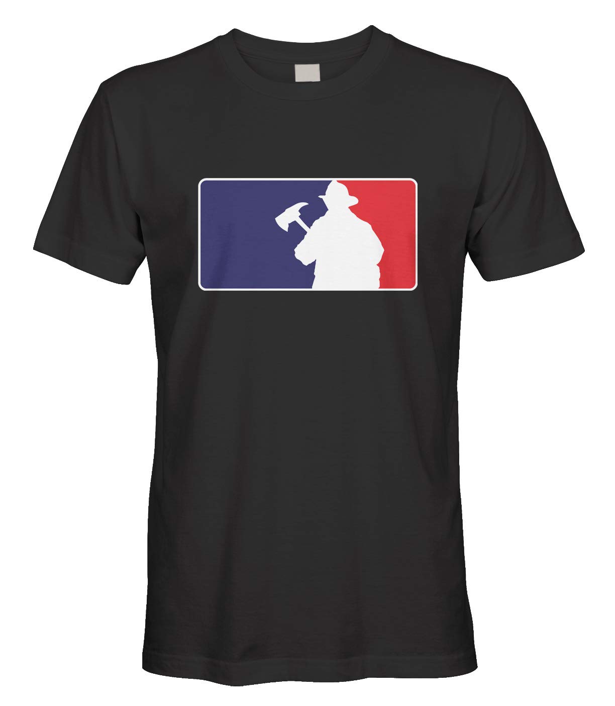 Cybertela Men's Firefighter T-Shirt - Embroidered Fire Fighter Emblem & Flag Design for Casual Wear, Workouts, and Firefighter Appreciation Events