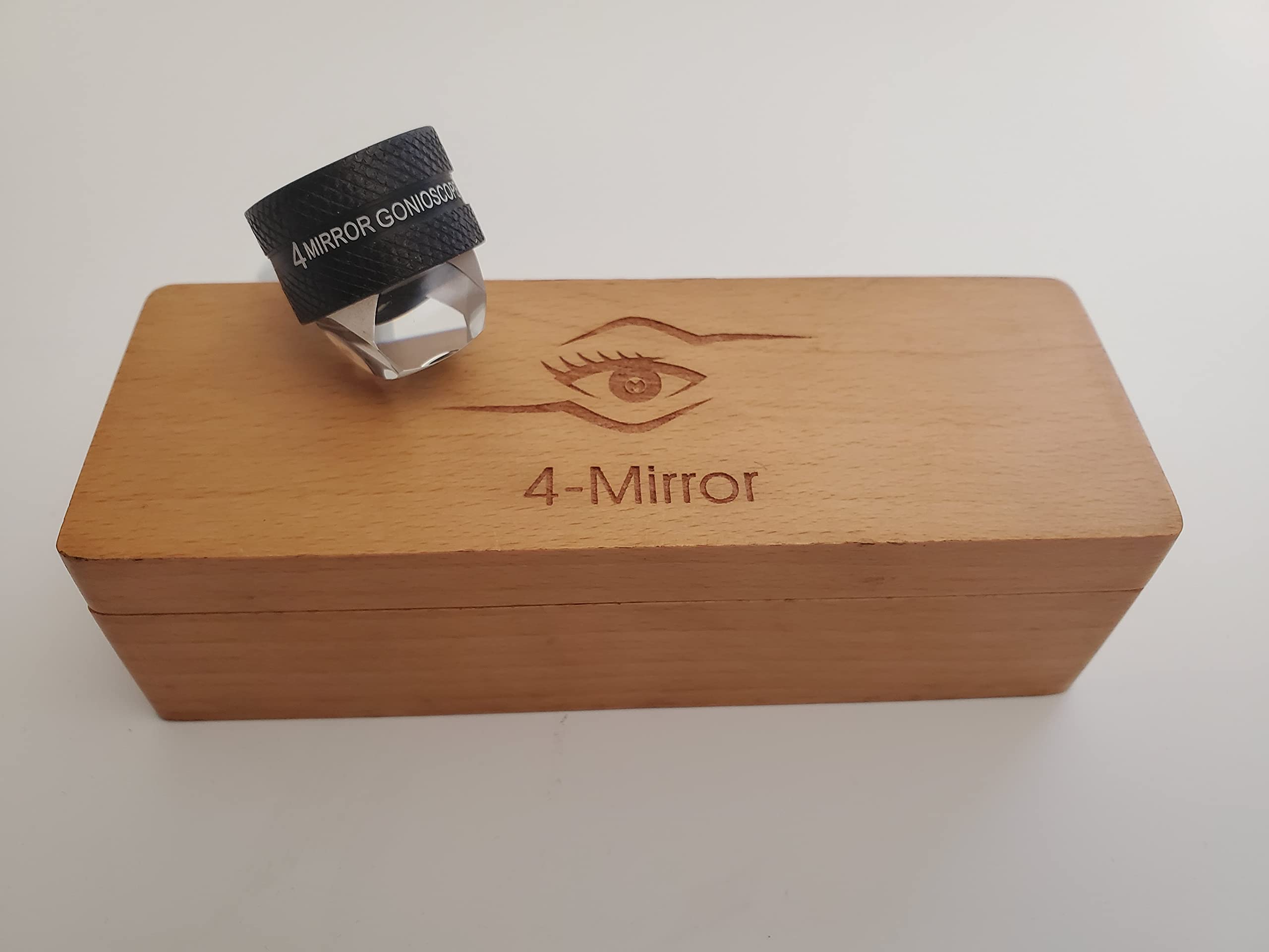 Premium 4 Mirror Gonioscope for Ophthalmology - High-Quality Ophthalmic Lens with Protective Wooden Box - Ideal for Eye Exams, Glaucoma Diagnosis & Clinical Use