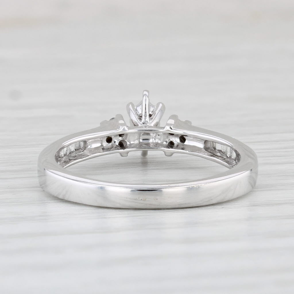 0.18ctw Marquise Cut Diamond Engagement Ring - 10k White Gold Size 7 - Perfect for Proposals, Anniversaries & Romantic Gifts