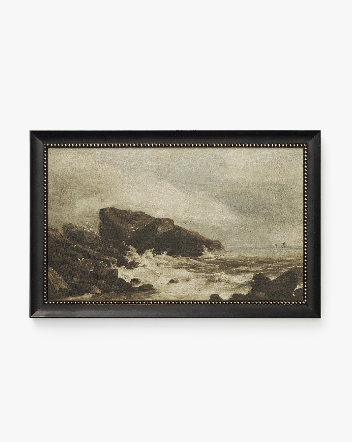 Rough Sea Shores Wall Art - Coastal Beach Landscape Painting for Home & Office Decor - Perfect for Living Room, Bedroom or Seaside Themed Spaces